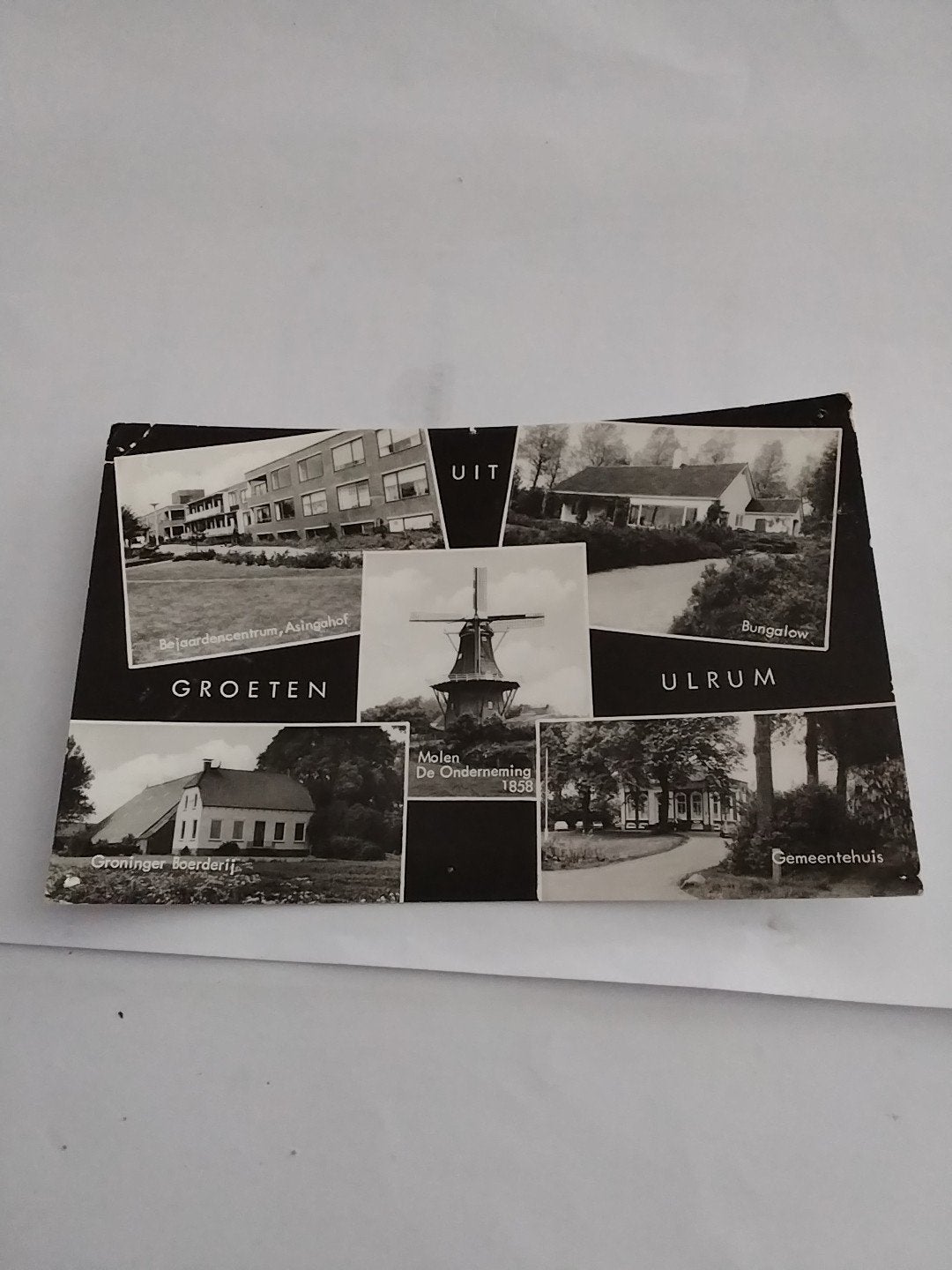 Oude ansichtkaart Ulrum -  Groeten uit Ulrum, Verzamelen, Ophalen of Verzenden, 1960 tot 1980