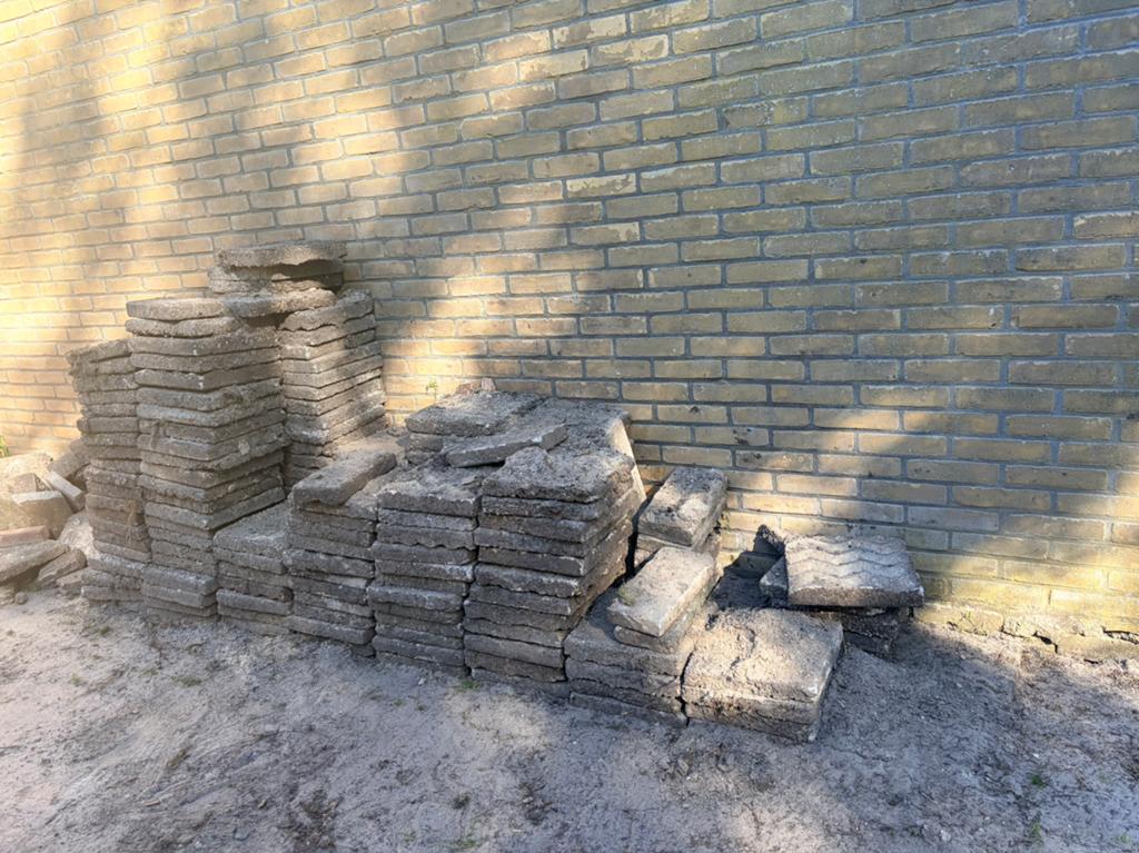 Ongv 15m2 stoeptegels, Tuin en Terras, Ophalen, Gebruikt, Beton, Terrastegels