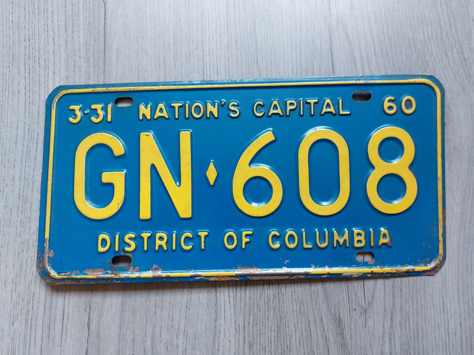 Kenteken 1959 1960 Washington DC District Of Columbia USA, Ophalen of Verzenden, Gebruikt, Auto's