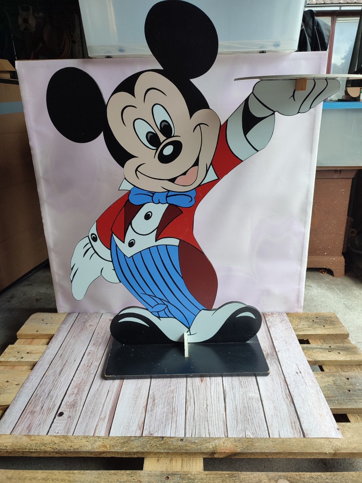 Grote Mickey Mouse Beeldje - Disney Decoratie, Ophalen, Mickey Mouse, Gebruikt, Beeldje of Figuurtje