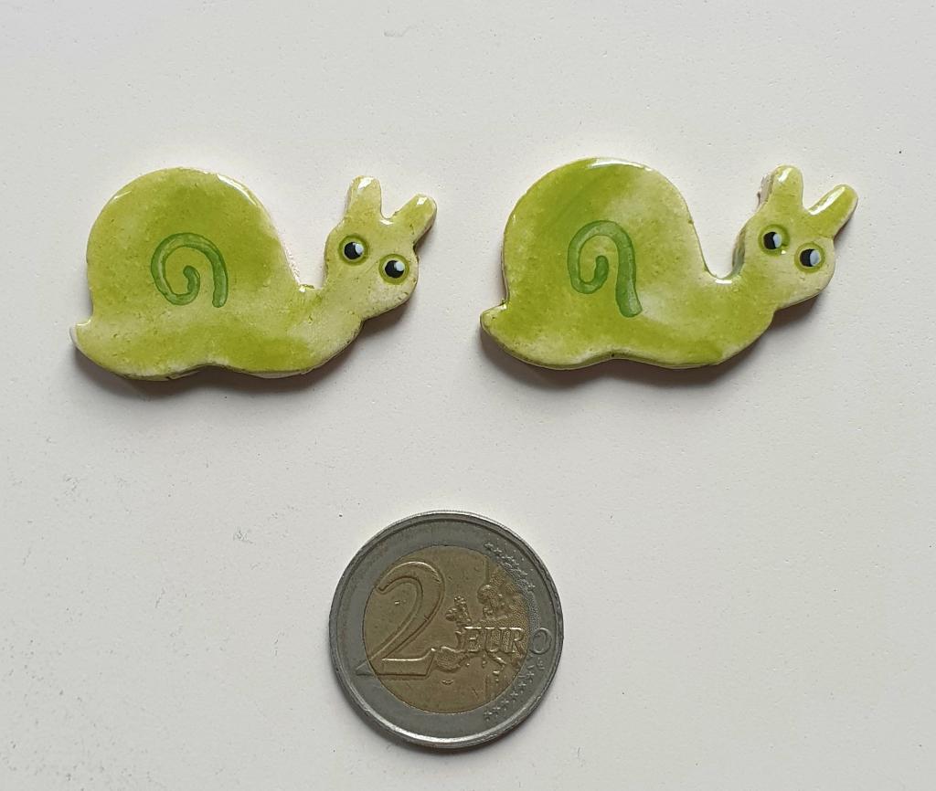 Mozaïek steentjes handgemaakt keramiek slak, S7, Groen, Verzenden, Handgemaakt, Dieren
