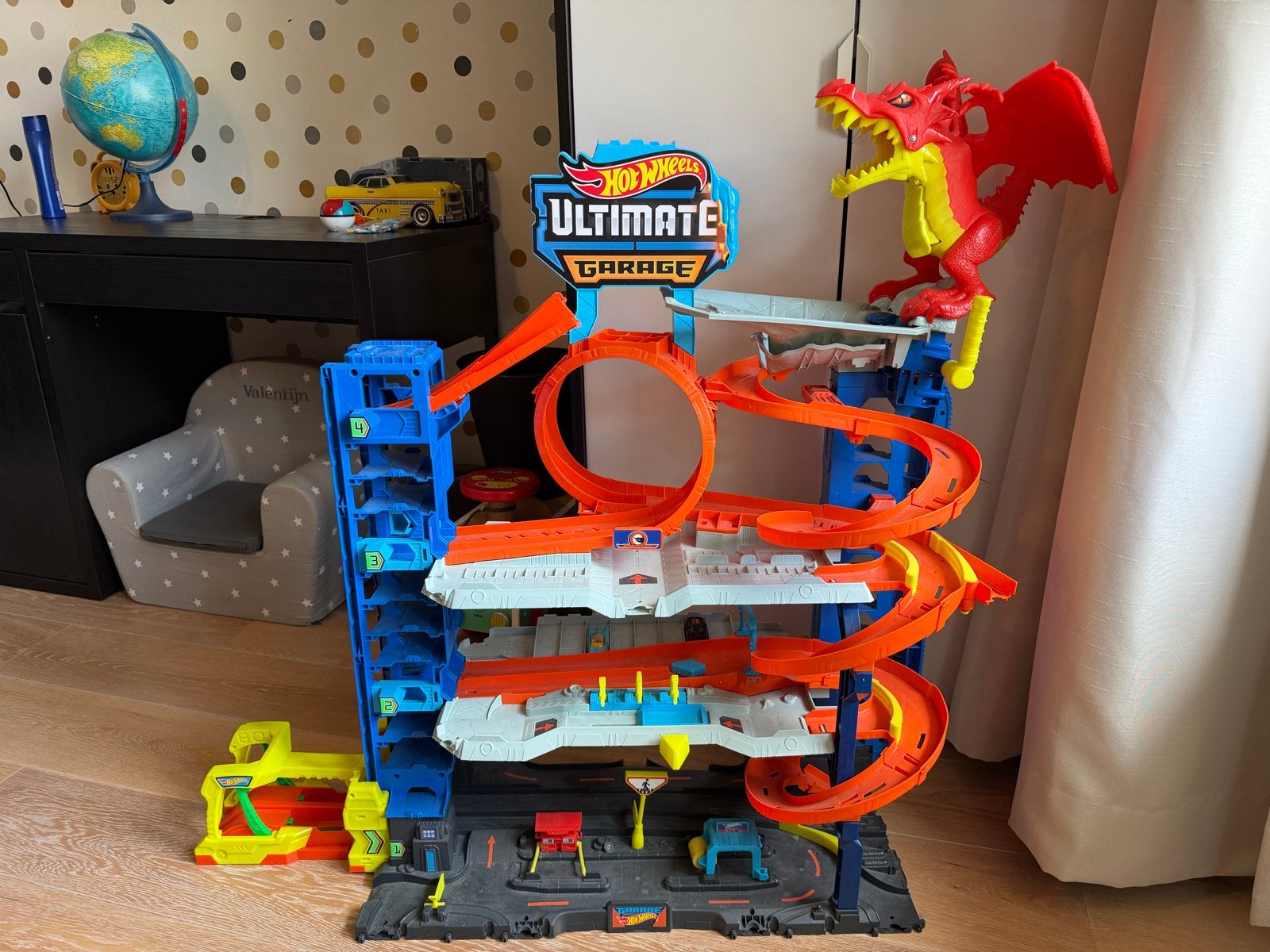 Hot Wheels Ultimate Garage met draak, Ophalen, Gebruikt, Handmatig, Hot Wheels