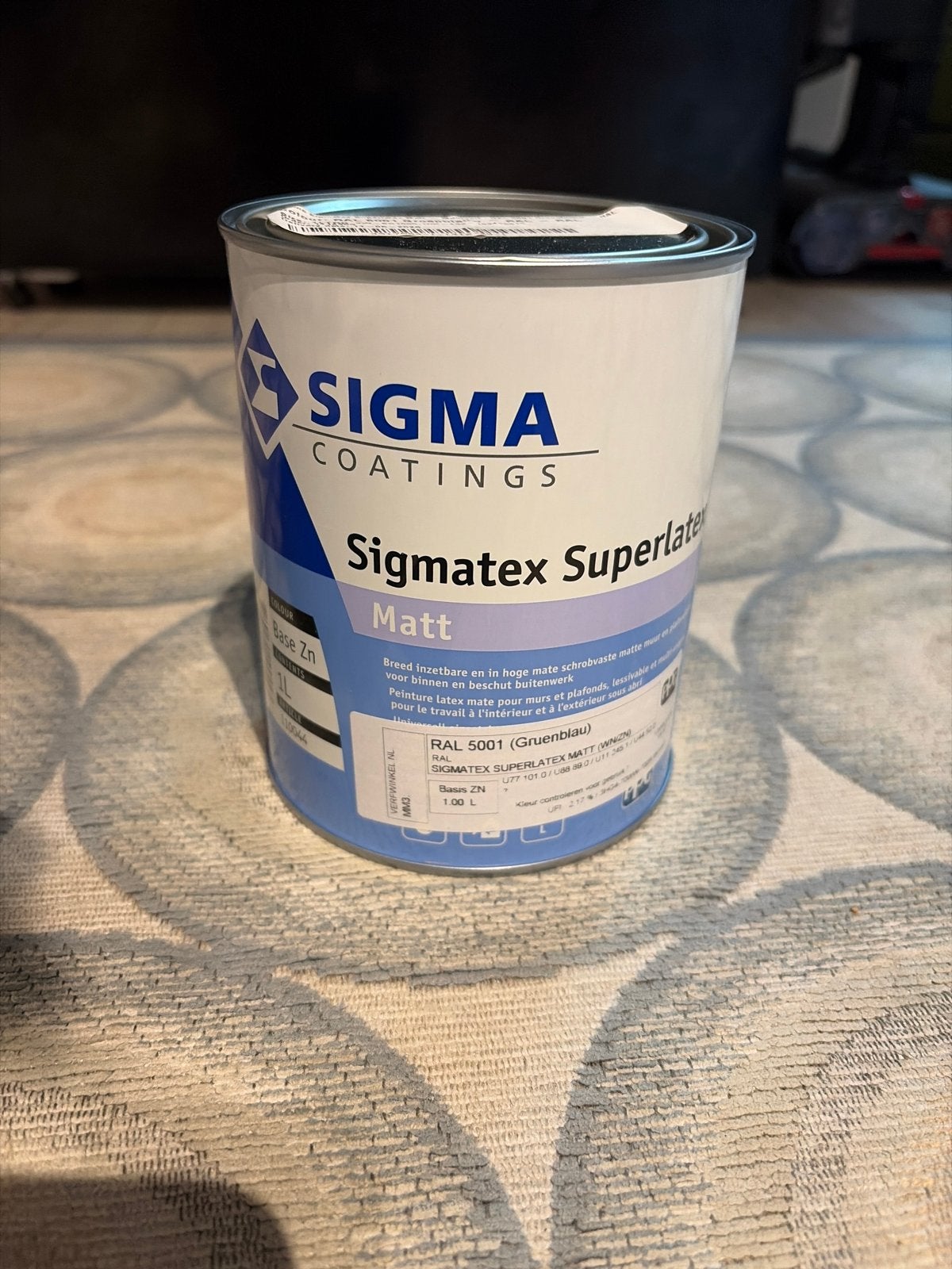 Sigma Sigmatex Superlatex Matt RAL 5001 Groenblauw (ongeopen, Blauw, Nieuw, Ophalen of Verzenden, Verf