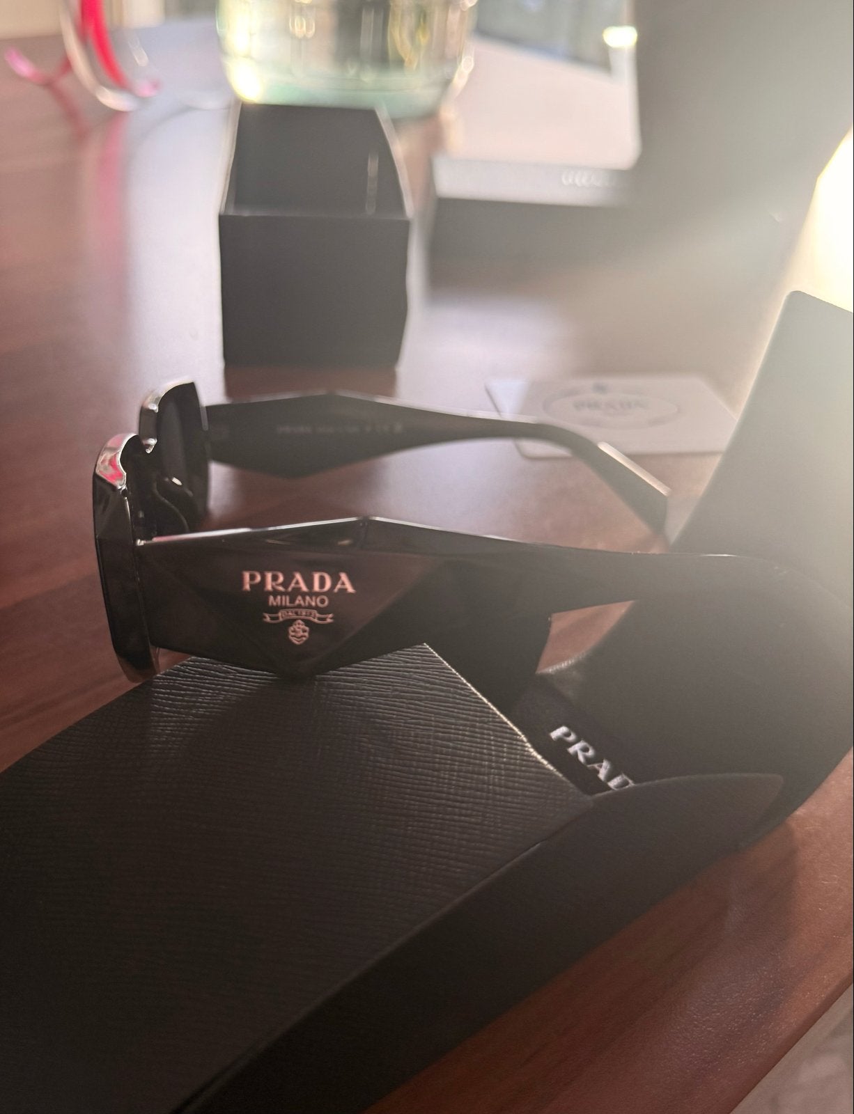 Prada Zonnebril, Zonnebril, Prada, Zwart, Nieuw