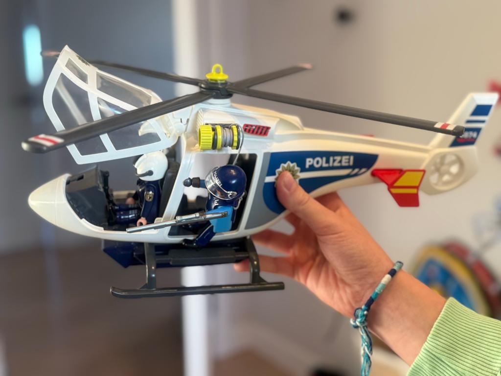 Playmobil Politiehelikopter 6921 met 2 agenten, Ophalen of Verzenden, Gebruikt, Complete set