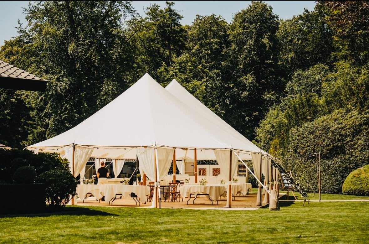 Sailcloth tenten te huur, feesttent, stretchtent te huur, Caravans en Kamperen, Ophalen, Gebruikt