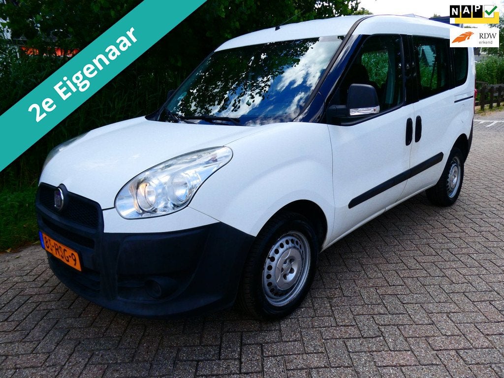 Fiat Doblò 1.4i 95pk 2e eig. Trekhaak 2-Schuifdeuren Ruimte, Voorwielaandrijving, Euro 5, Stof, Gebruikt