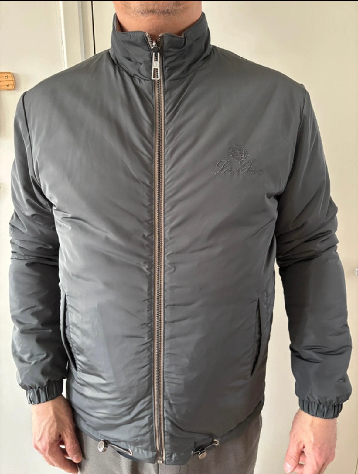 Loro Piana Bomberjack duppelzijdig, Ophalen of Verzenden, Zo goed als nieuw, Maat 48/50 (M), Grijs