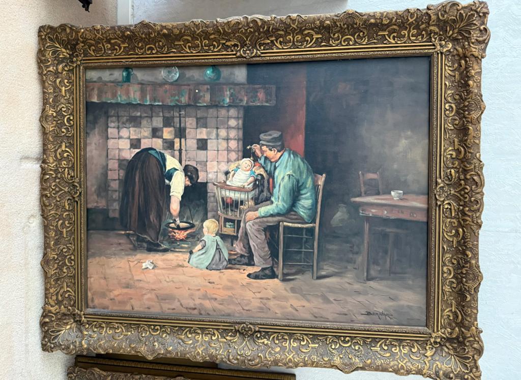 Oud schilderij met mooie antieke lijst!, Ophalen