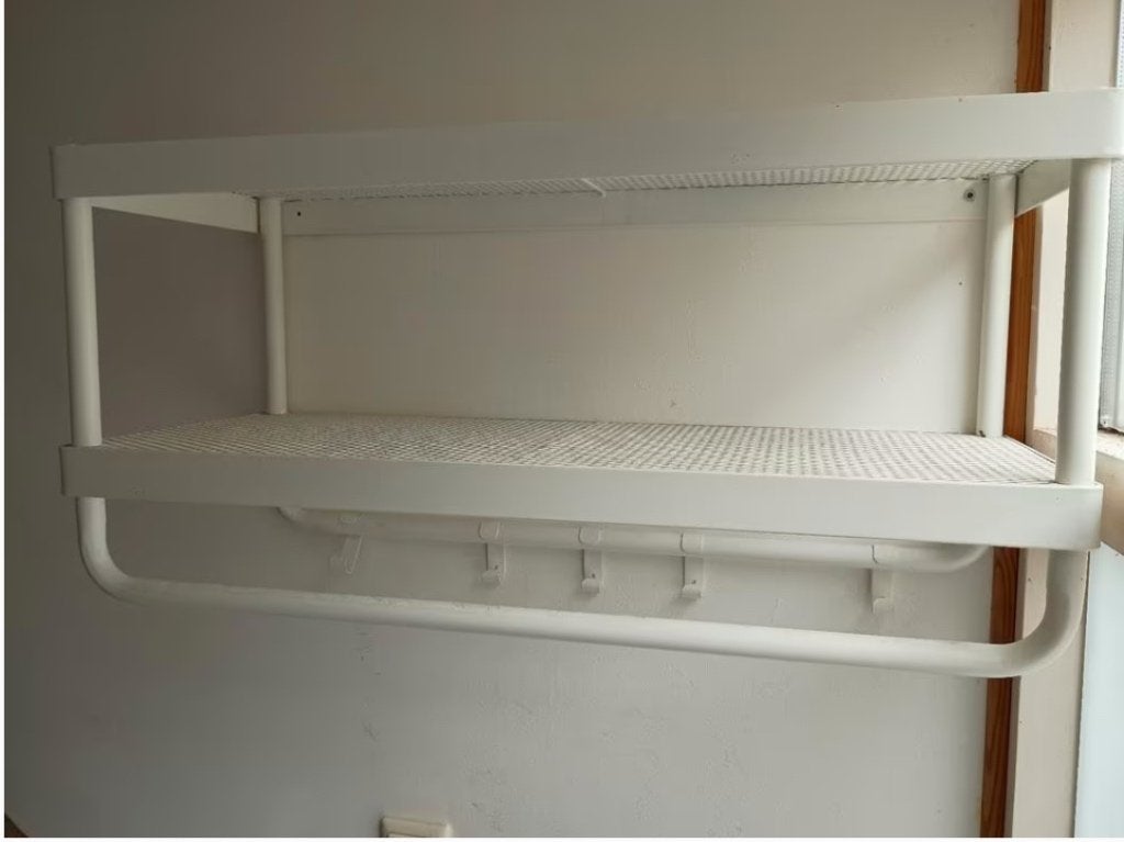 Kapstok met legplanken en roede, Huis en Inrichting, Woonaccessoires | Kapstokken, Ophalen, Hout, Wandkapstok, 150 tot 200 cm