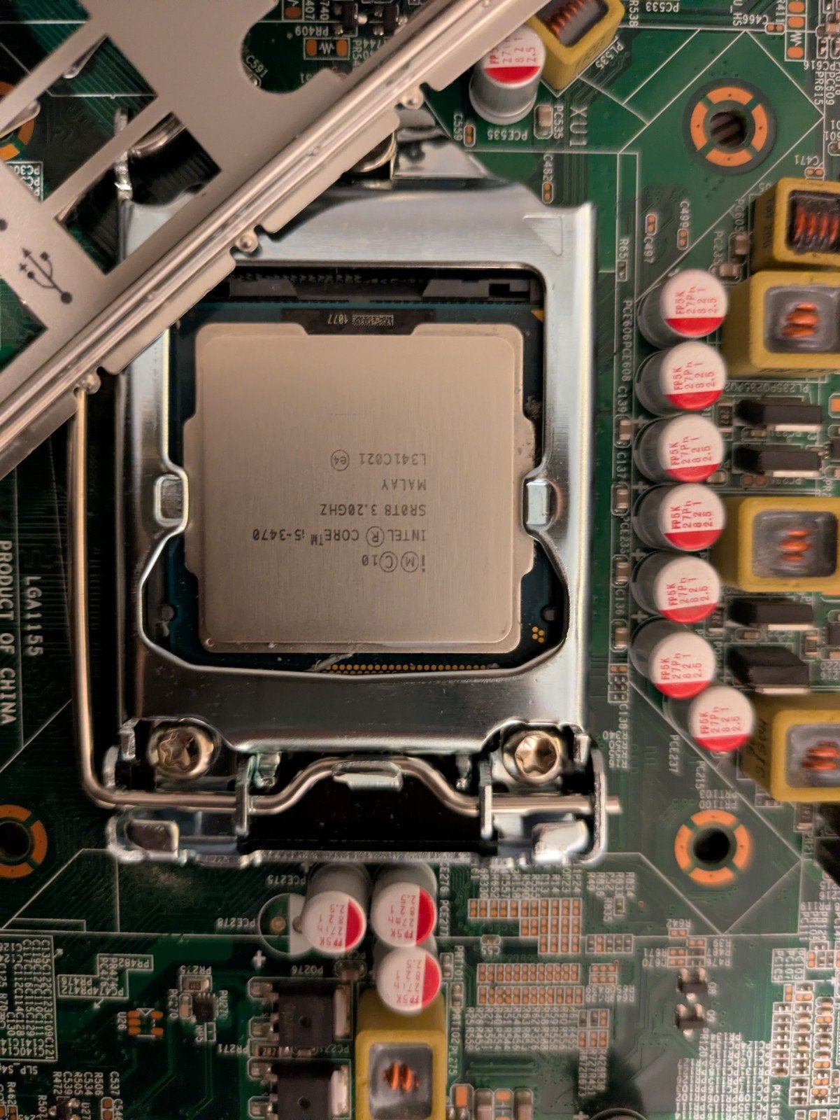 Werkend i5CPU | HP moederbord | i/o shield (klein defect lip, DDR3, Ophalen of Verzenden, Gebruikt, Mini-ATX