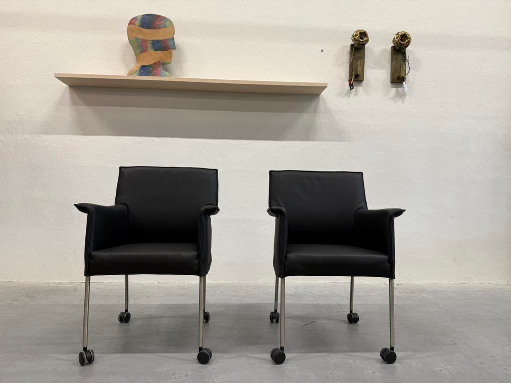 4 Nieuw Design On Stock Gola Eetkamerstoel Zwart Leer Stoel, Zwart, Leer, Ophalen of Verzenden, Vier