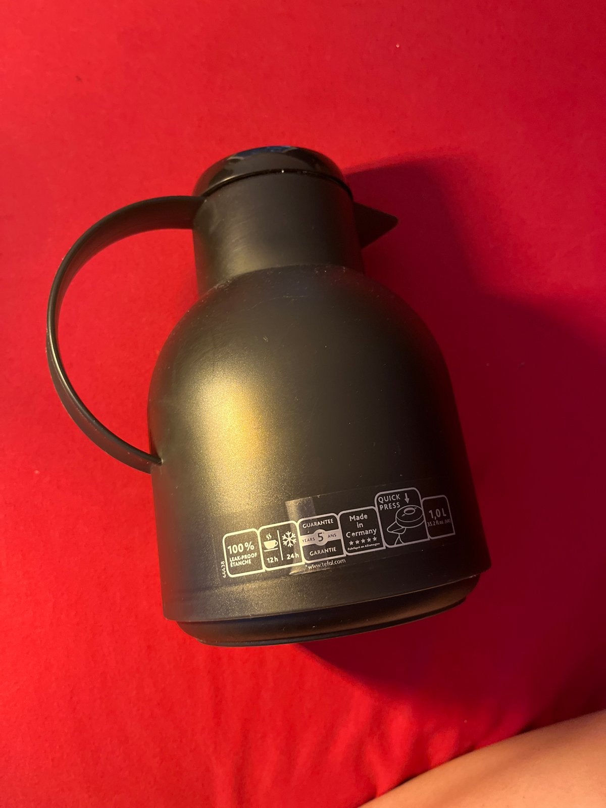 Tefal Thermoskan 1.0L - Zwart, Theepot/fluitketel, Gebruikt, Kunststof, Ophalen of Verzenden
