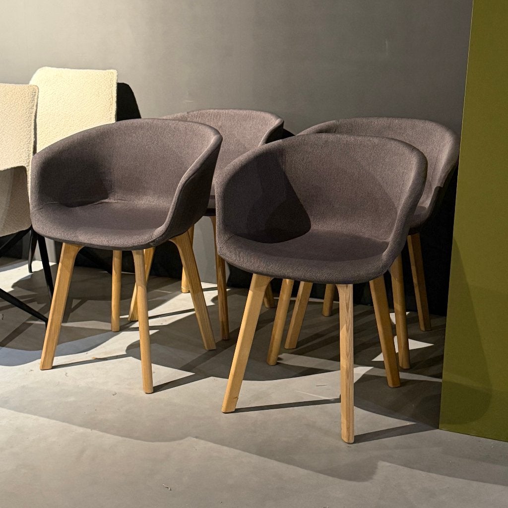 Stoel retro deens design met blanke poot antraciet, Ophalen, Gebruikt, Vier, Deens design