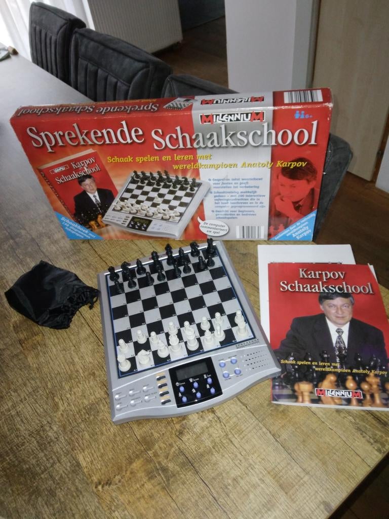 Sprekende schaakschool met boek  elektronisch, Hobby en Vrije tijd, Gezelschapsspellen | Bordspellen, Ophalen of Verzenden