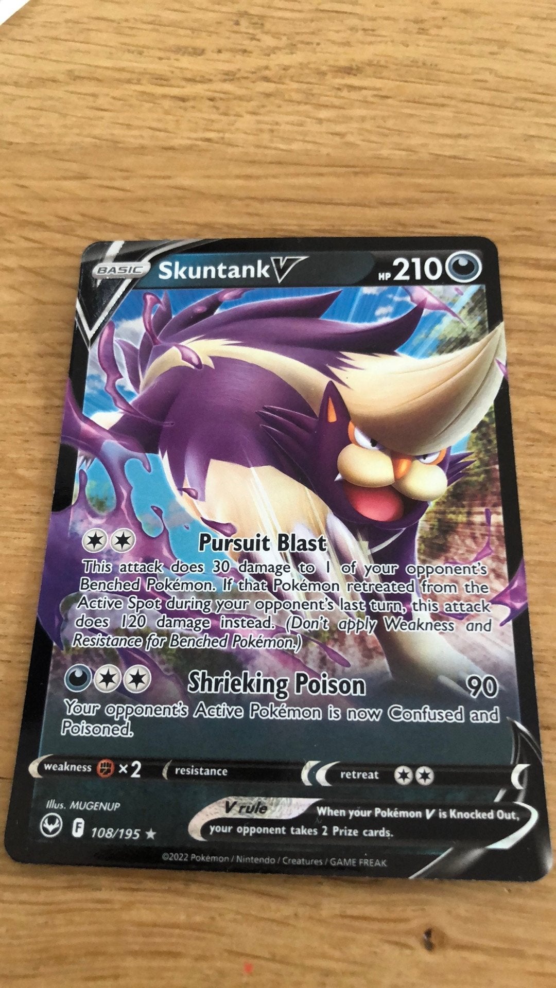 Skuntank V pokemon kaart, Ophalen, Zo goed als nieuw