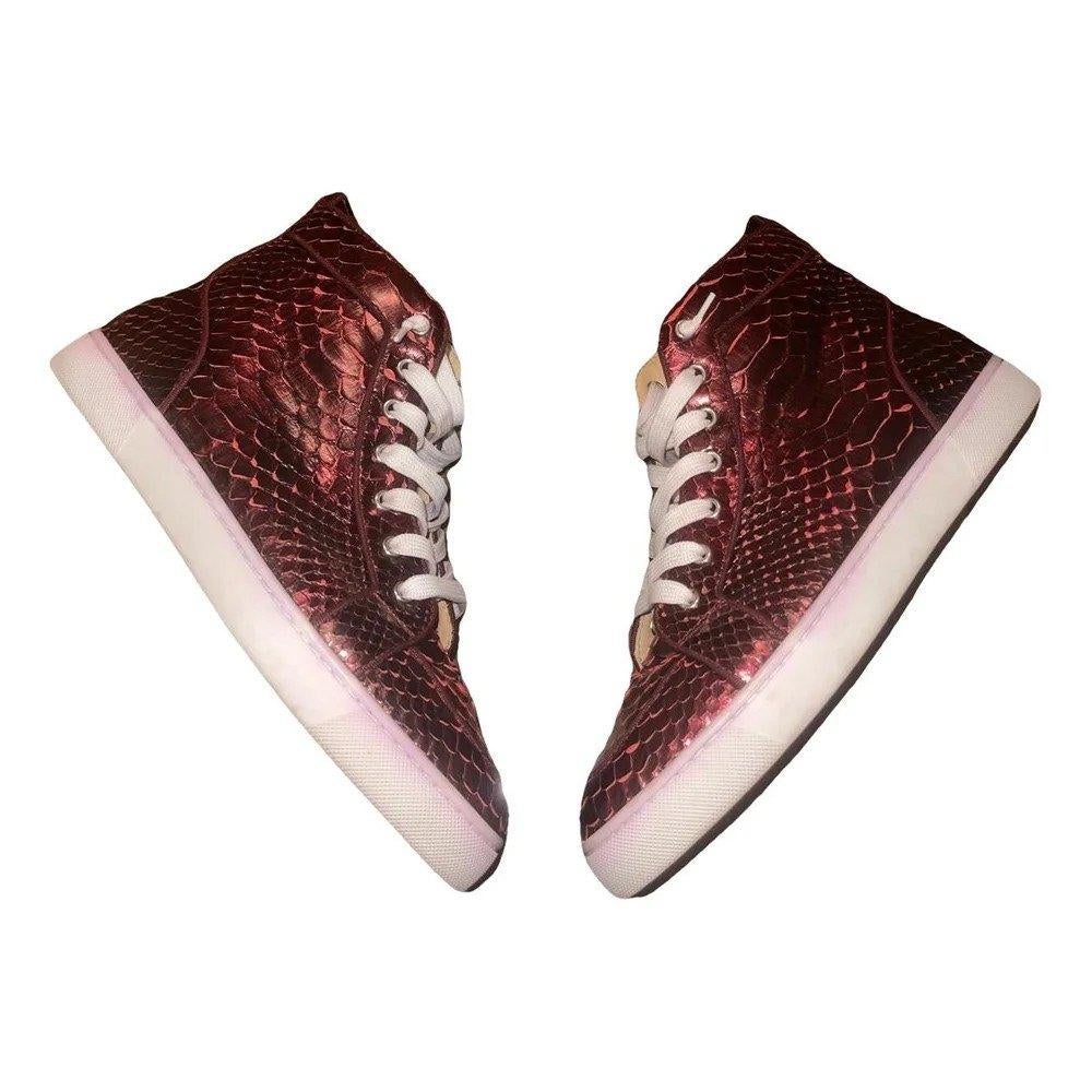 Christian Louboutin Louis High Sneakers Python Multicolor, Overige kleuren, Ophalen of Verzenden, Sneakers of Gympen, Zo goed als nieuw