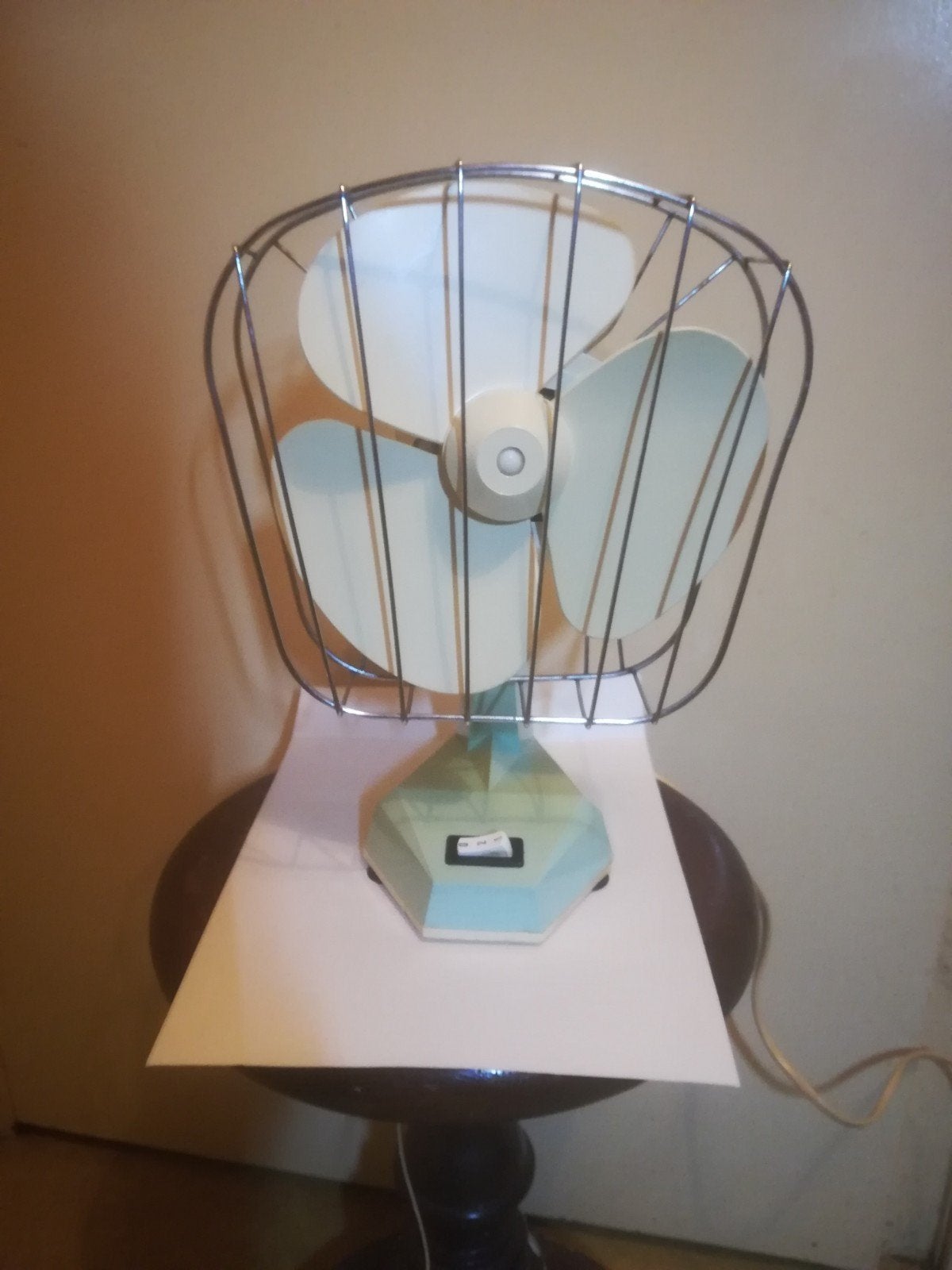 Aepi Oscillerende Desktop Ventilator Jaren '70 Pastelgroen, Ophalen of Verzenden, Gebruikt, Tafelventilator