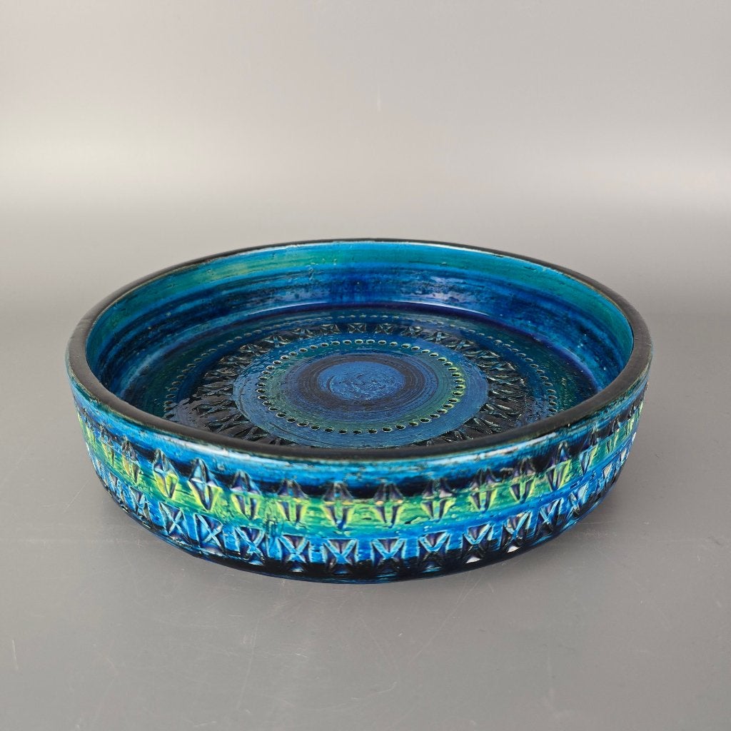 prachtige vintage XL ronde schaal gemaakt door Bitossi 28 cm, Antiek en Kunst, Ophalen of Verzenden