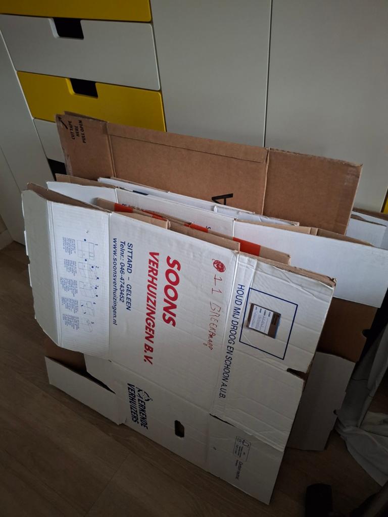 10 stevige verhuisdozen te koop!, Ophalen, Doos, 50 tot 75 cm, Minder dan 40 cm