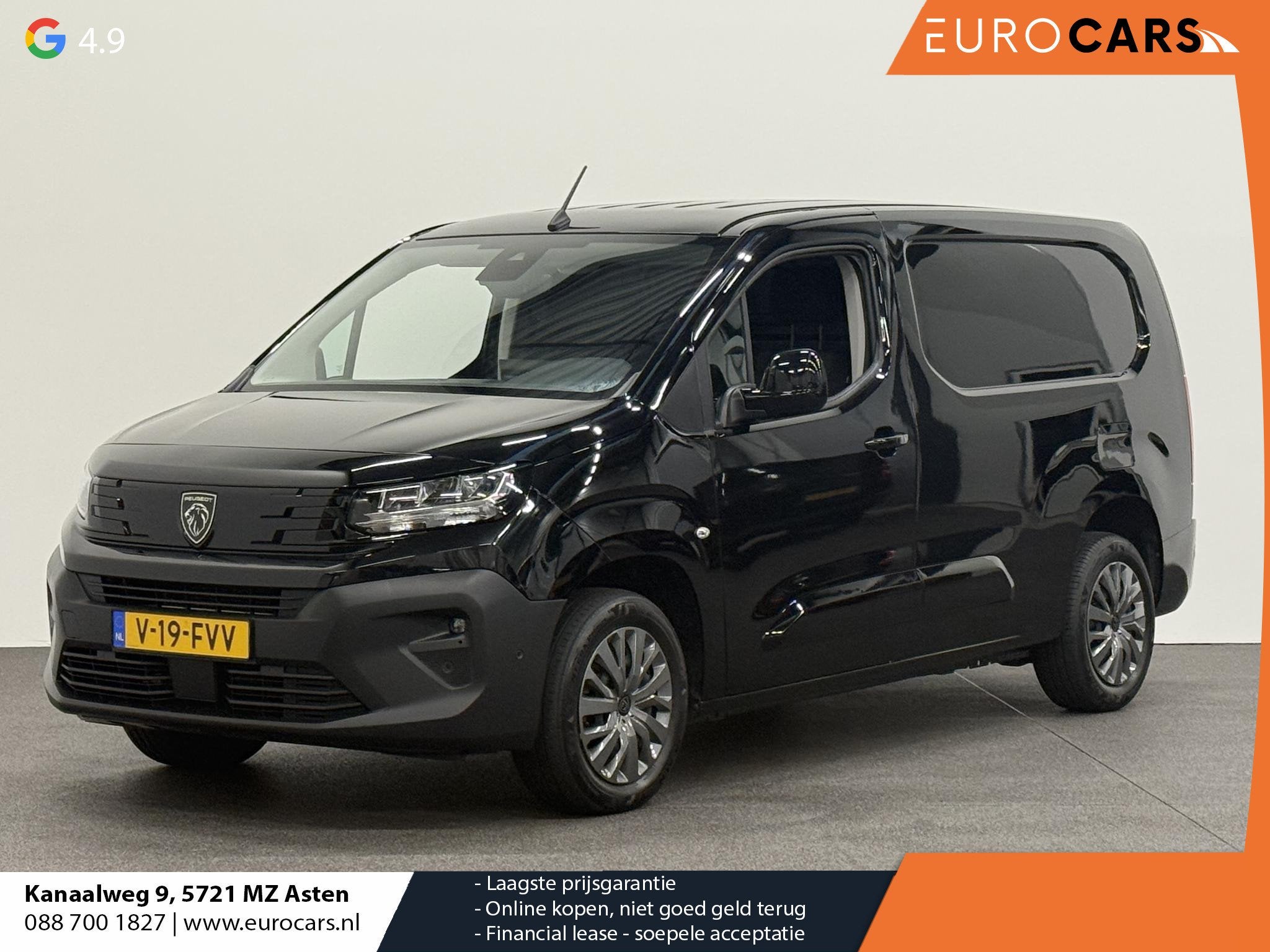 Peugeot Partner 1.5 BlueHDi 130pk L2 Automaat Navigatie Airc, Stof, Gebruikt, 4 cilinders, Zwart