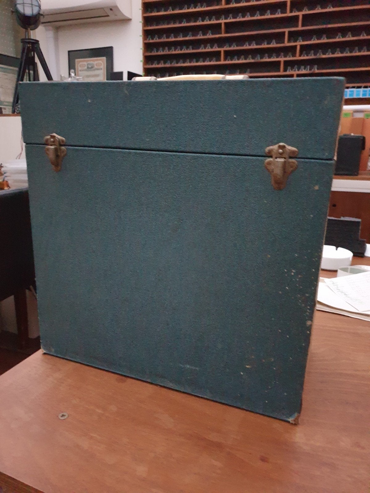 Vintage opbergkoffer voor lp's, Ophalen of Verzenden, Gebruikt