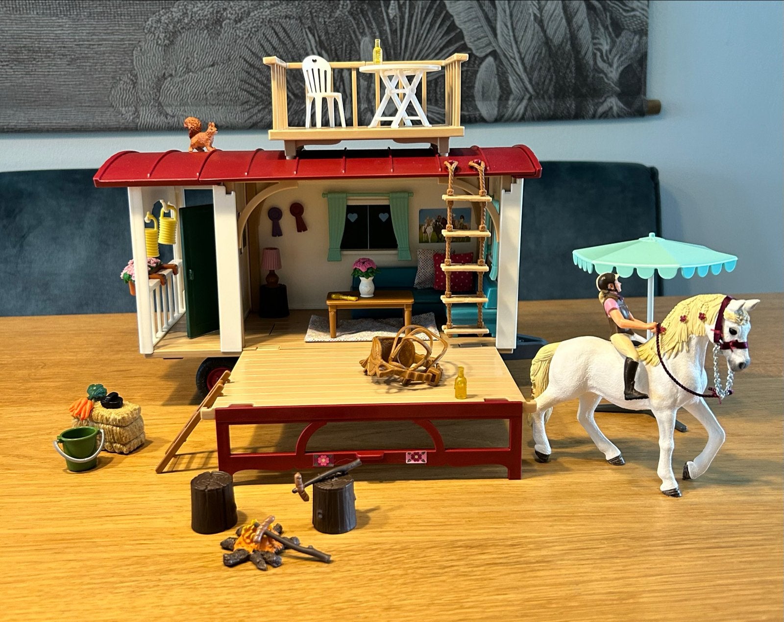 Schleich Horses Caravan met paard en ruiter 42415, Ophalen of Verzenden, Zo goed als nieuw, Jongen of Meisje