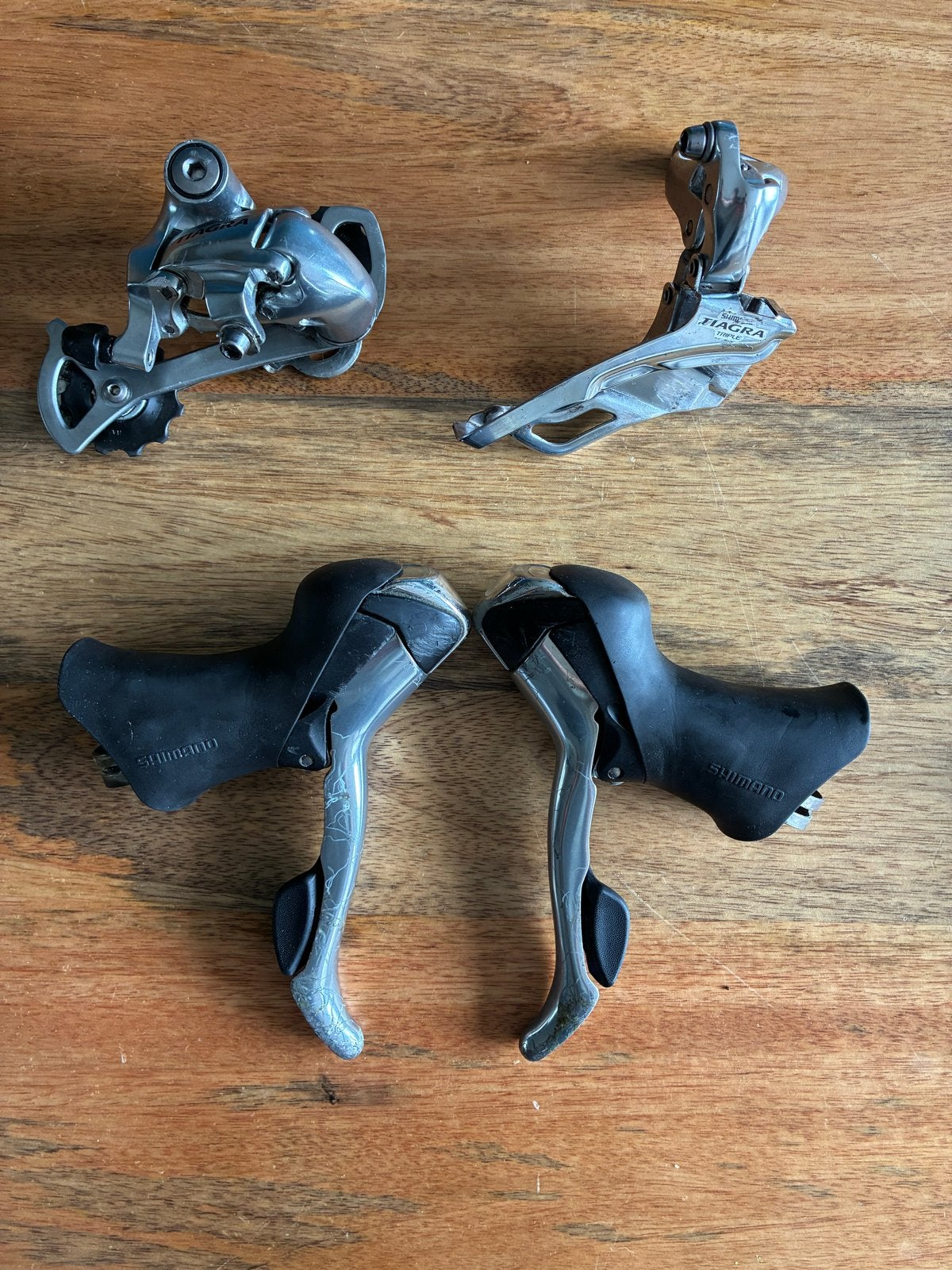 Shimano Tiagra 4503 Triple 3x9 Groepset - Werkend, Gebruikt, Ophalen of Verzenden, Derailleur of Ketting, Aluminium