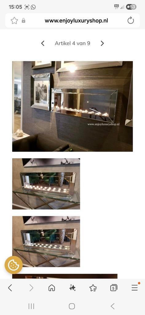 Sfeervolle spiegelhaard / sfeerhaard - zo goed als nieuw, Ophalen, Zo goed als nieuw, Modern, Glas