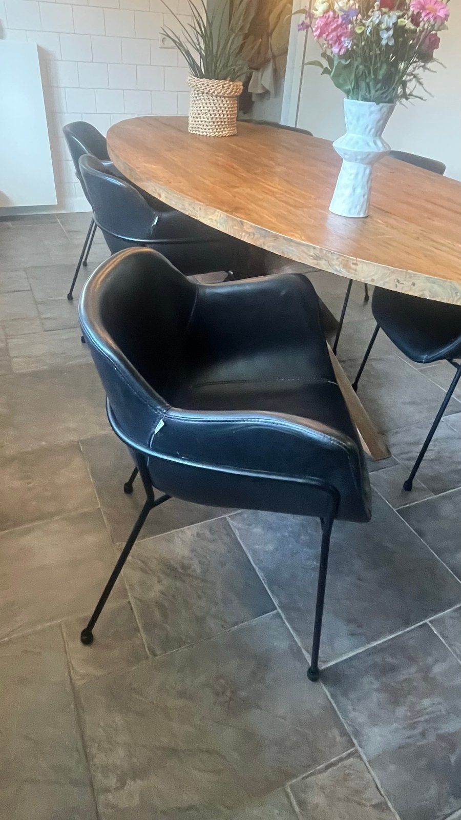 Goossens stoelen, zwart, 6 stuks, Ophalen, Gebruikt, Zwart, Leer