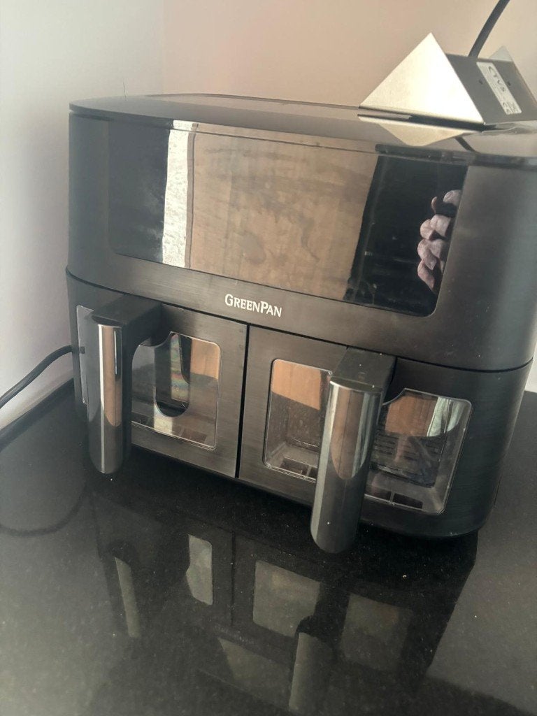 Greenpan bistro airfryer dual XL 2x 4 liter, Ophalen, Zo goed als nieuw, Airfryer XXL, 1500 gram of meer
