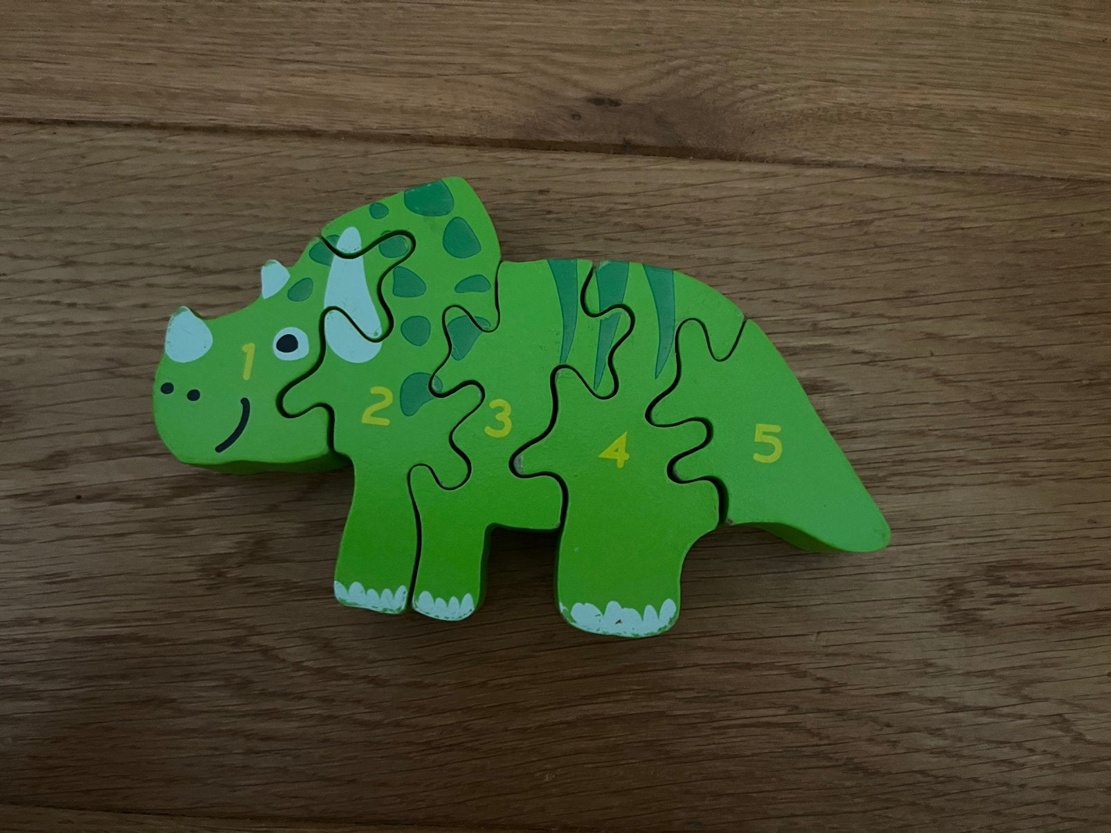 Houten dino puzzel - Playing Kids, Ophalen of Verzenden, Gebruikt