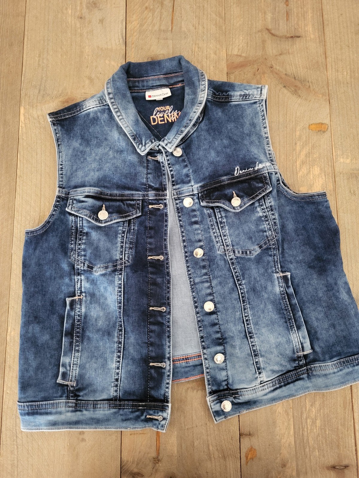 Jeans gilet Street One maat 42 ZGAN!, Blauw, Ophalen of Verzenden, Zo goed als nieuw, Maat 42/44 (L)