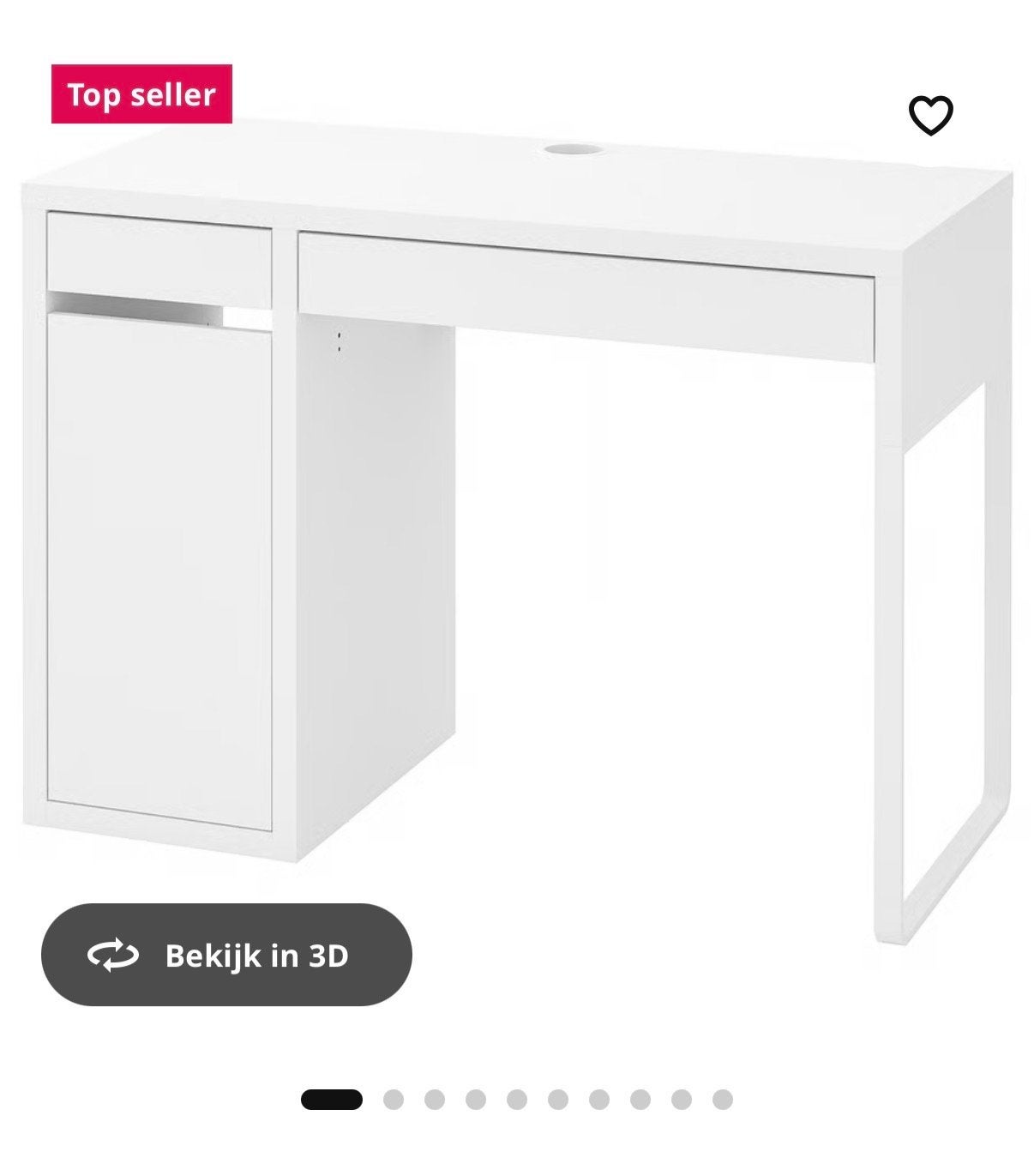 IKEA MICKE Bureau, wit, 105x50 cm, Ophalen, Gebruikt, IKEA, Computerbureau