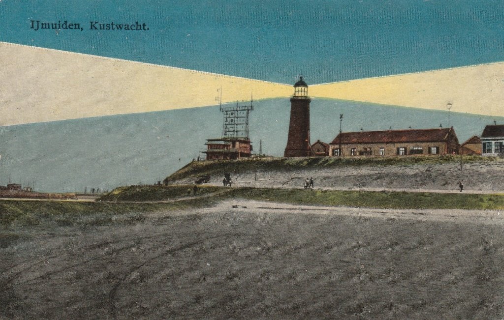 ijmuiden- kustwacht, Verzamelen, Ansichtkaarten | Nederland, Ophalen of Verzenden, 1940 tot 1960, Noord-Holland