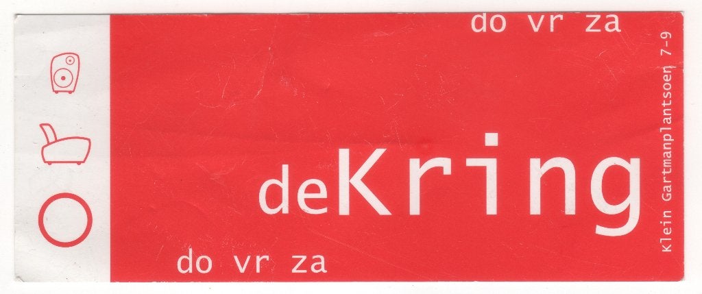 toegangskaartje De Kring Amsterdam (TK 22), Ophalen of Verzenden, Zo goed als nieuw
