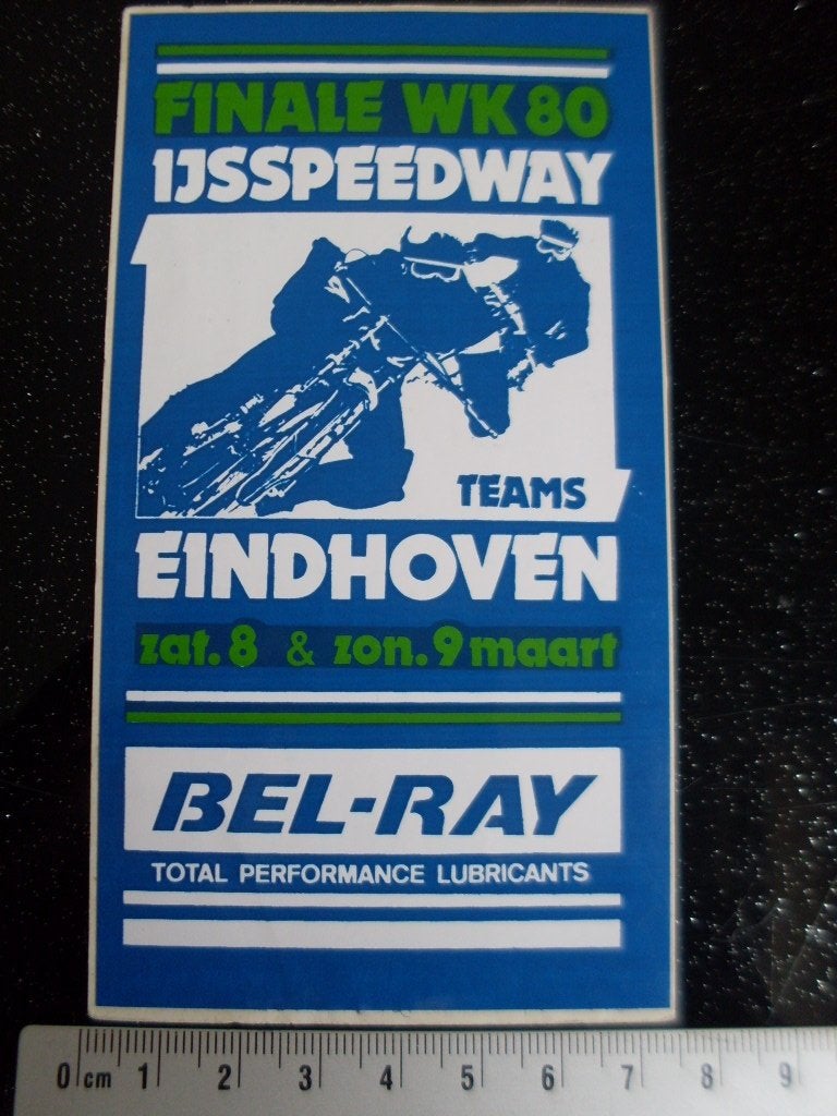 sticker ijsspeedway finale wk 1980 eindhoven, Verzenden, Zo goed als nieuw, Sport