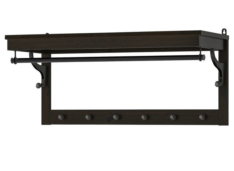 IKEA HEMNES wandkapstok, zwartbruin, 85 cm, Zo goed als nieuw, Minder dan 100 cm, Hout, Ophalen