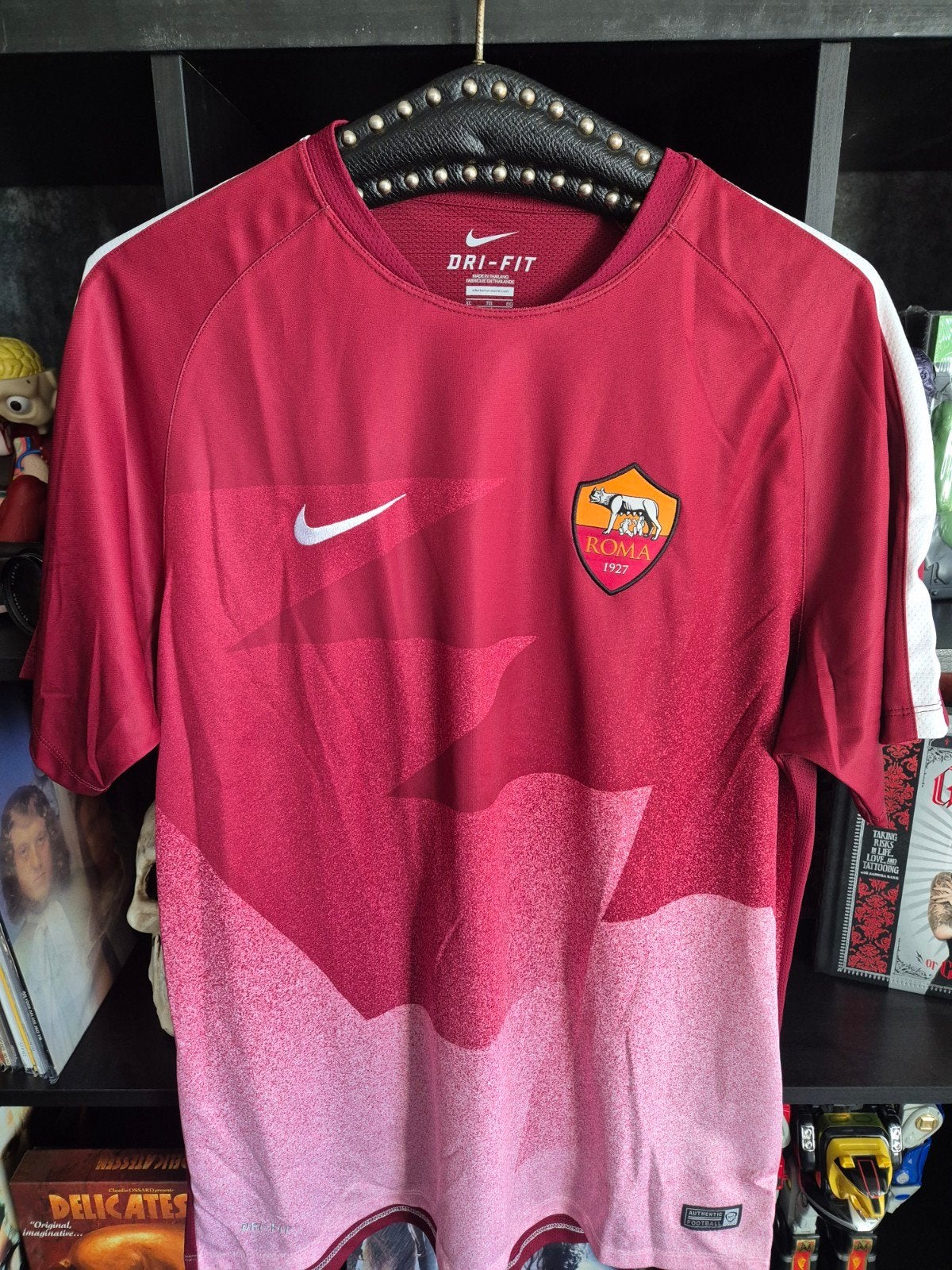 Vintage Nike AS Roma Dri-Fit Voetbalshirt Maat XL, Nike, Maat 56/58 (XL), Ophalen of Verzenden, Voetbal