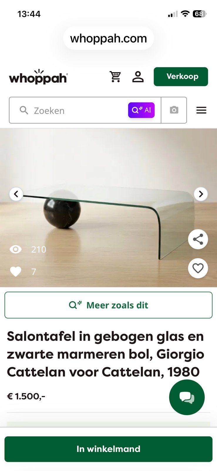 Salontafel glas, Ophalen of Verzenden, Zo goed als nieuw, 50 tot 100 cm