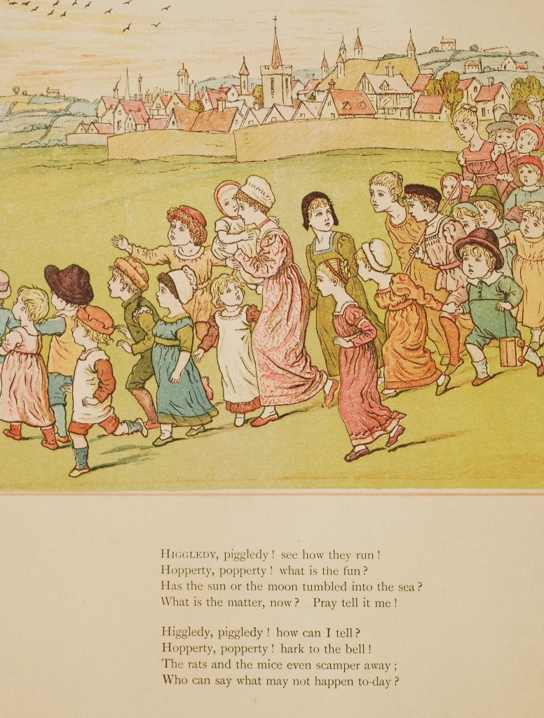 Kate Greenaway - Antieke illustratie kinderen uit 1879, Verzenden, Zo goed als nieuw, Voor 1940, Prent