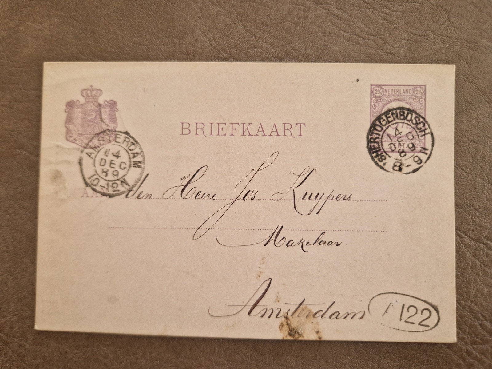 Briefkaart Nederland 1889, Ophalen of Verzenden, Briefkaart