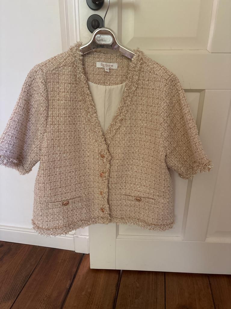 NIEUW ! So Soire Tweed Jasje - Maat XL, Beige, Maat 46/48 (XL) of groter, Ophalen of Verzenden, Zo goed als nieuw