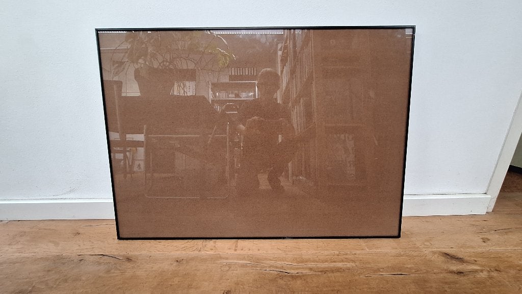 Groot formaat fotolijst zwart aluminium 70 x 100 cm, Ophalen, Glas, Fotolijst, Zwart