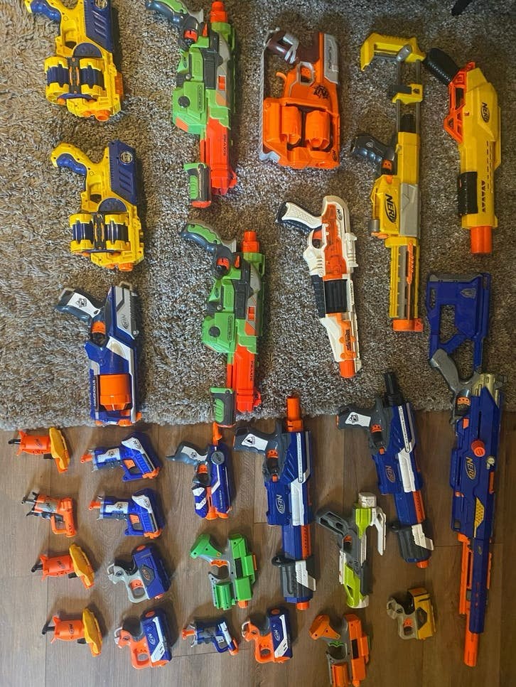 Grote Nerf collectie met heel veel accessoires, Ophalen, Gebruikt, Jongen of Meisje