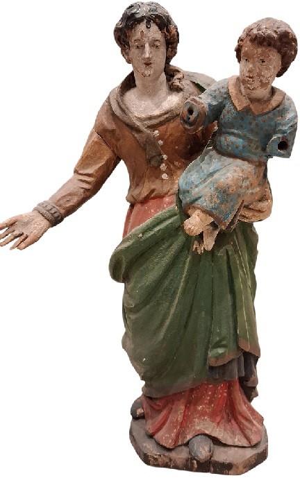 Spaans religieus beeldhouwwerk., Antiek en Kunst, Antiek | Religie, Ophalen of Verzenden