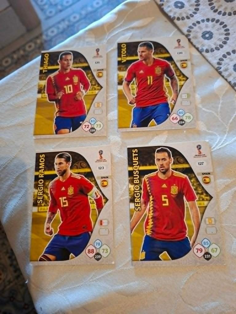 4 Voetbalkaarten : Panini / Spanje / FIFA World Cup 2018, Verzenden, Zo goed als nieuw, Buitenlandse clubs, Spelerskaart