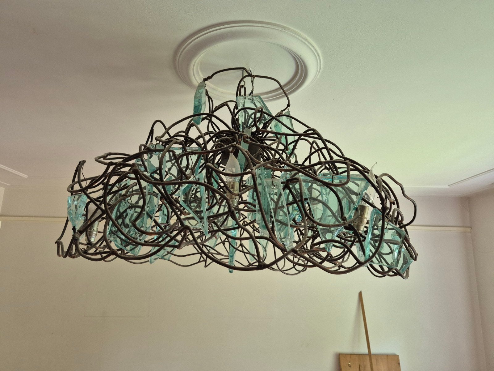 Kroonluchter - Metaal, Glas - Brand van Egmond - Design lamp, Ophalen, Gebruikt, Glas, Modern, Uniek, Design