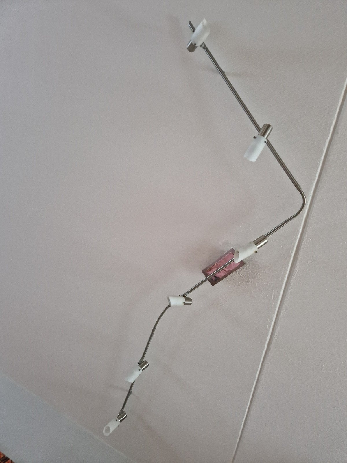 Flexibele railspot met 6 spots - metaal, Huis en Inrichting, Ophalen, Halogeen, Gebruikt, Overige merken