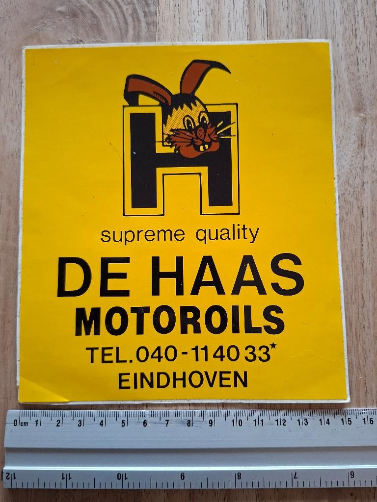 Sticker de Haas motorolie, Verzamelen, Stickers, Ophalen of Verzenden, Zo goed als nieuw, Merk